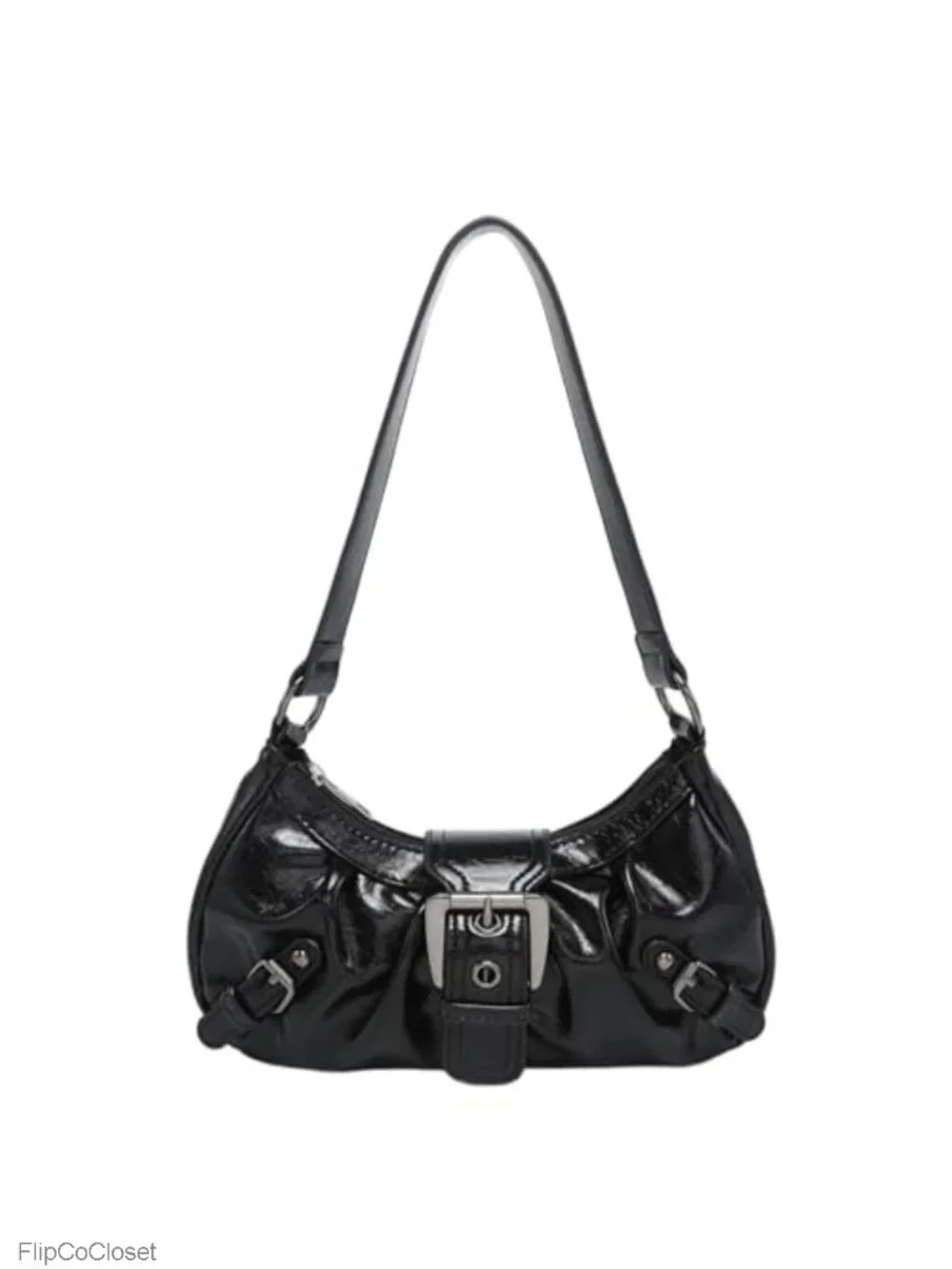 Odorless PU Leather Y2K Goth Punk Hobo Shoulder Bag